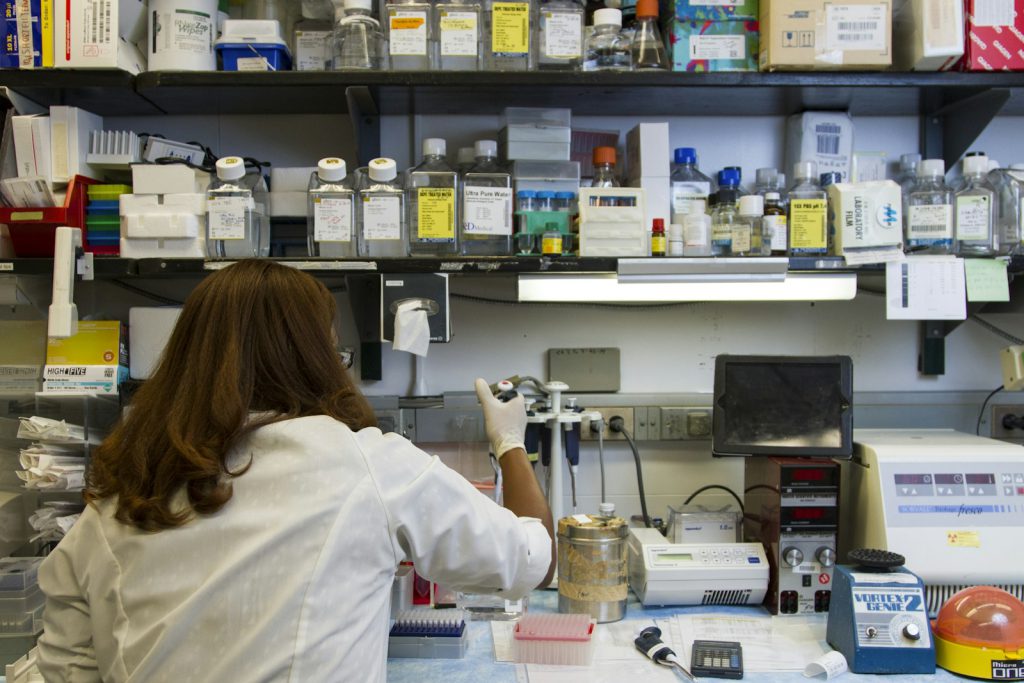A researcher at work in a laboratory